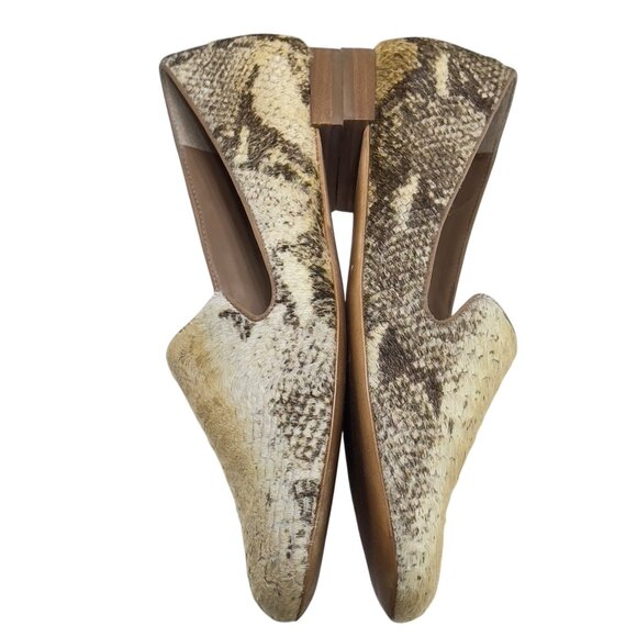 BERNARDO Womens Emma Snake Embossed Genuine Calf Hair Loafer Flat Size 11M - Picture 6 of 11